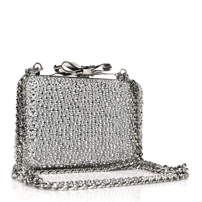 Christian Louboutin Crystal Strass Fiocco Box Clutch Silver 3 of 8