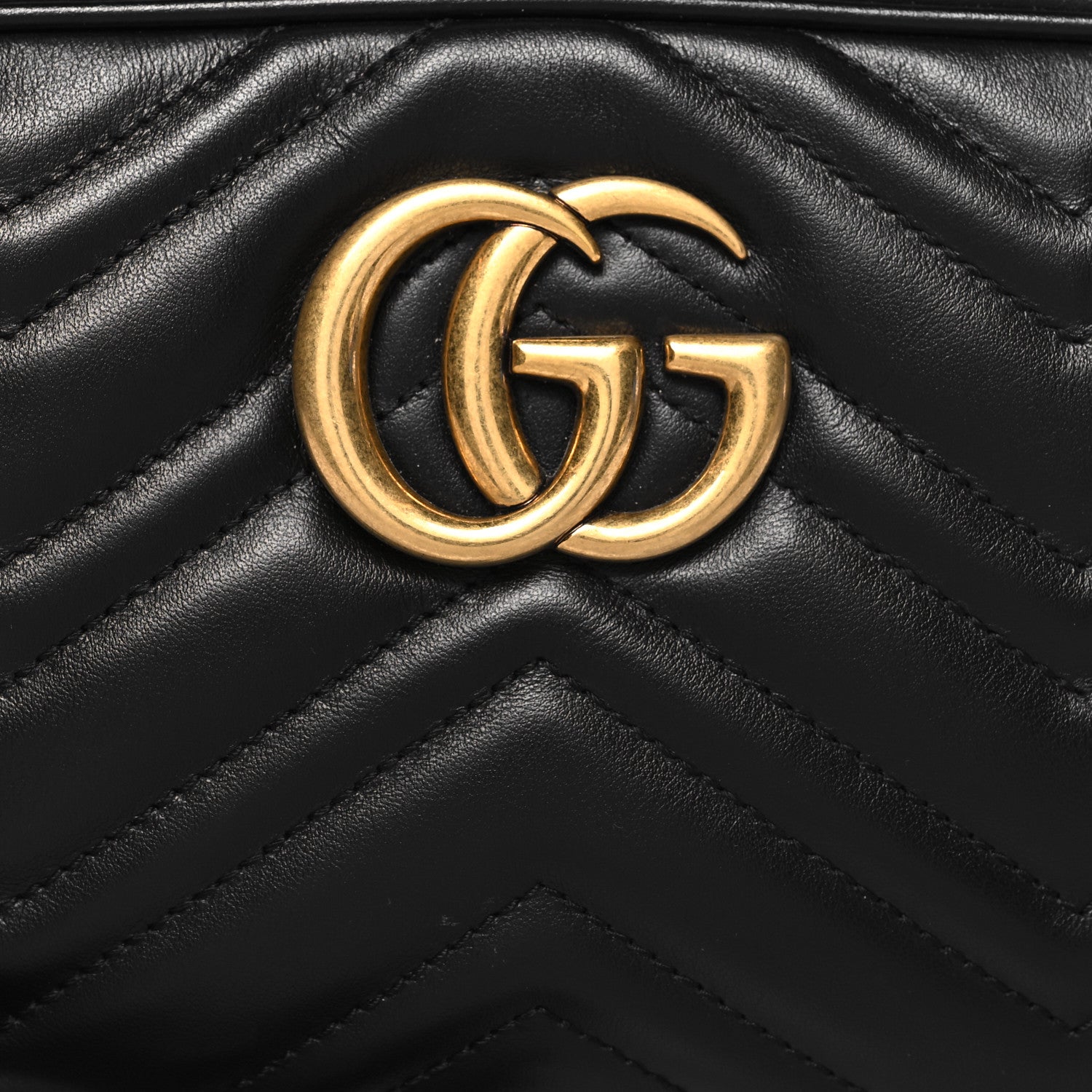 Gucci Calfskin Matelasse Small GG Marmont Chain Shoulder Bag Black 8 of 10