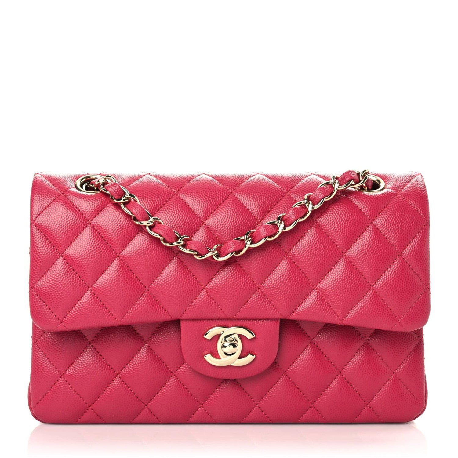 Chanel Caviar Quilted Small Double Flap Dark Pink 1 of 10