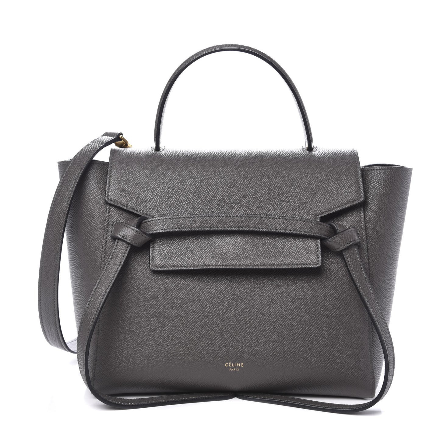 Grained Calfskin Micro Belt Bag Grey
