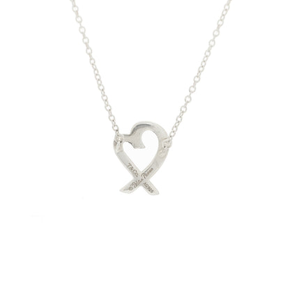 Tiffany Sterling Silver Small Paloma Picasso Loving Heart Pendant Necklace 5 of 6