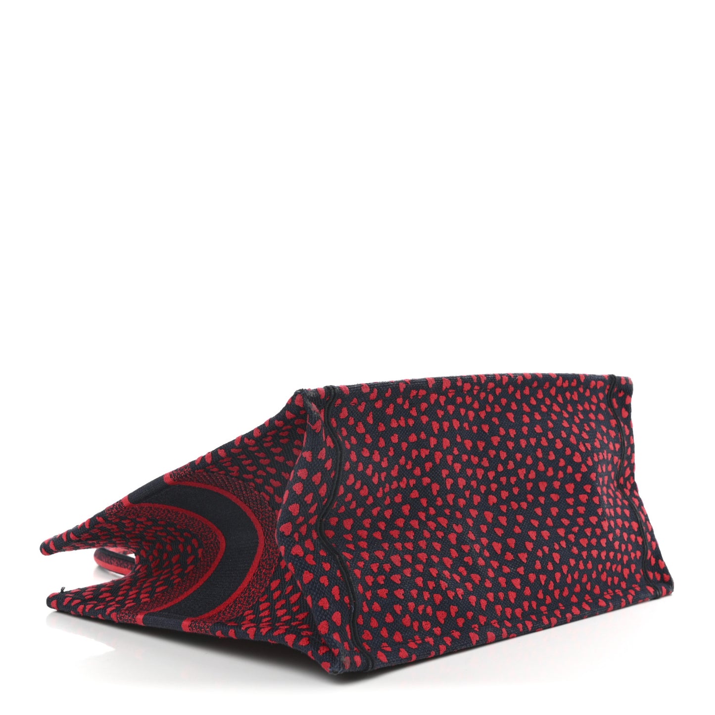 Canvas Embroidered Pop Heart I Love Paris Medium Book Tote Red Multicolor