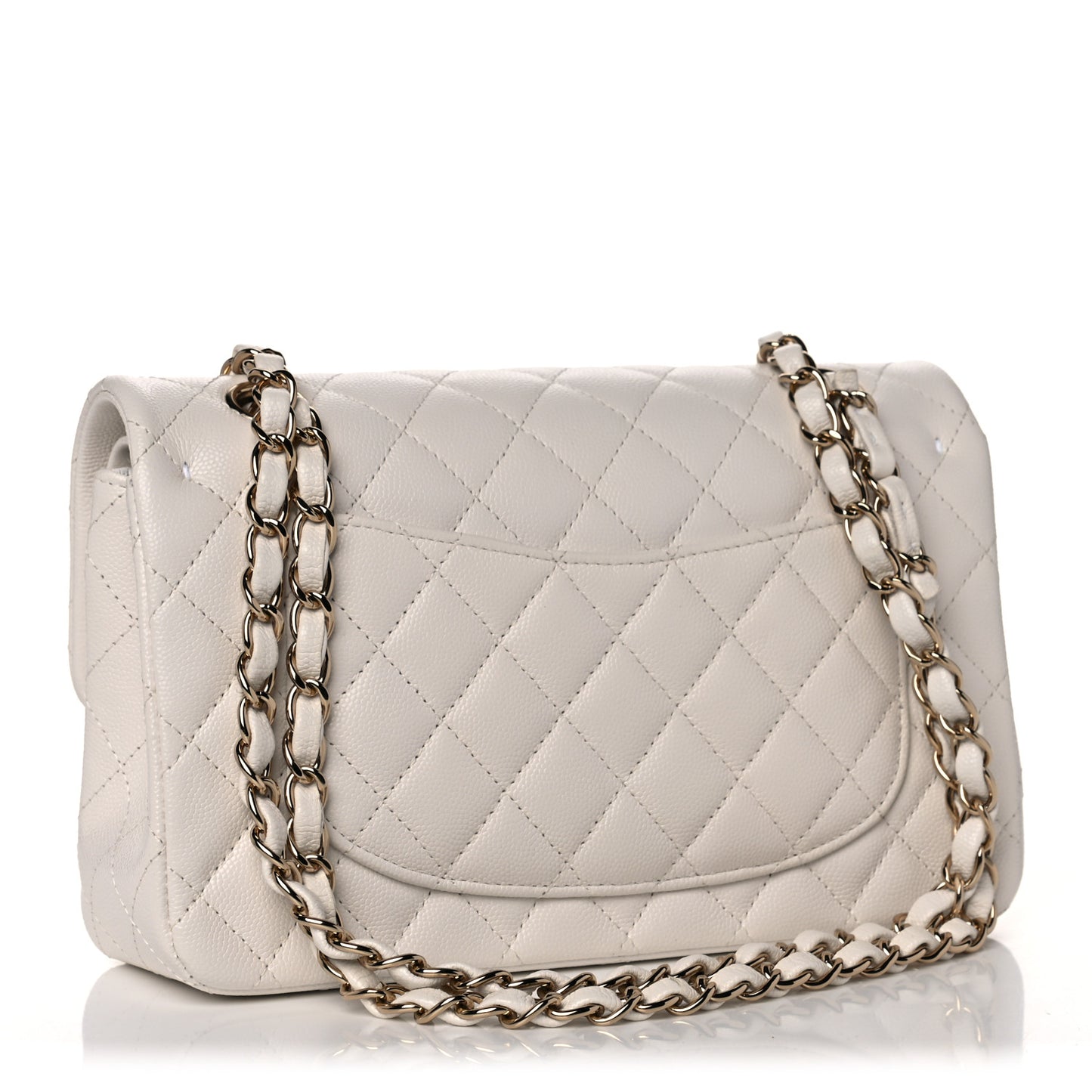 Caviar Quilted Small Double Flap White