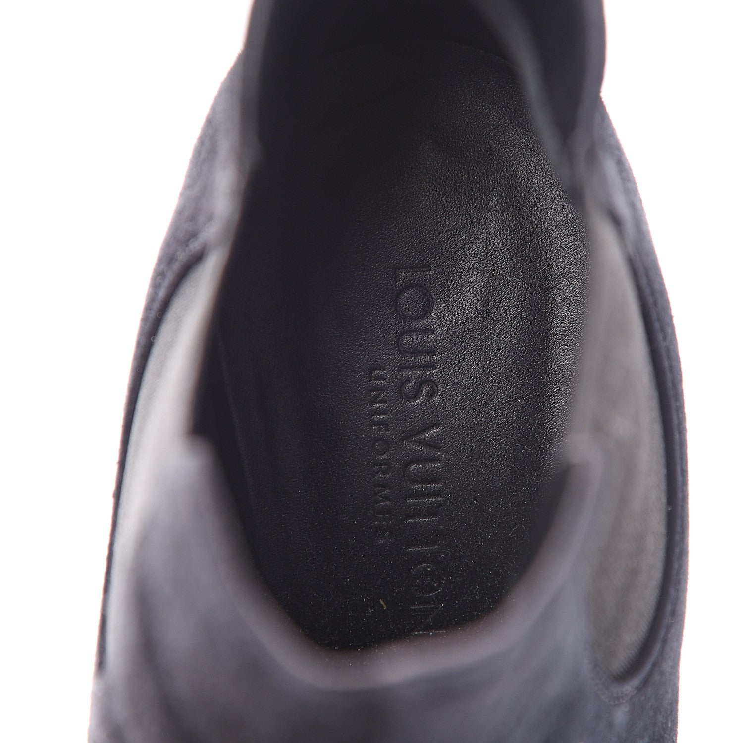 Louis Vuitton Suede Monogram Uniformes Cap Toe Chelsea 80mm Ankle Boots 38.5 Black 8 of 9
