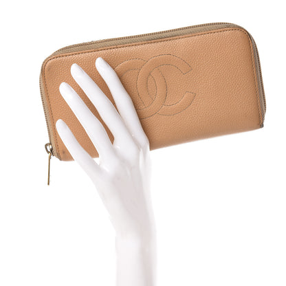 Chanel Caviar Large Timeless CC Zip Around Wallet Beige 2 of 28