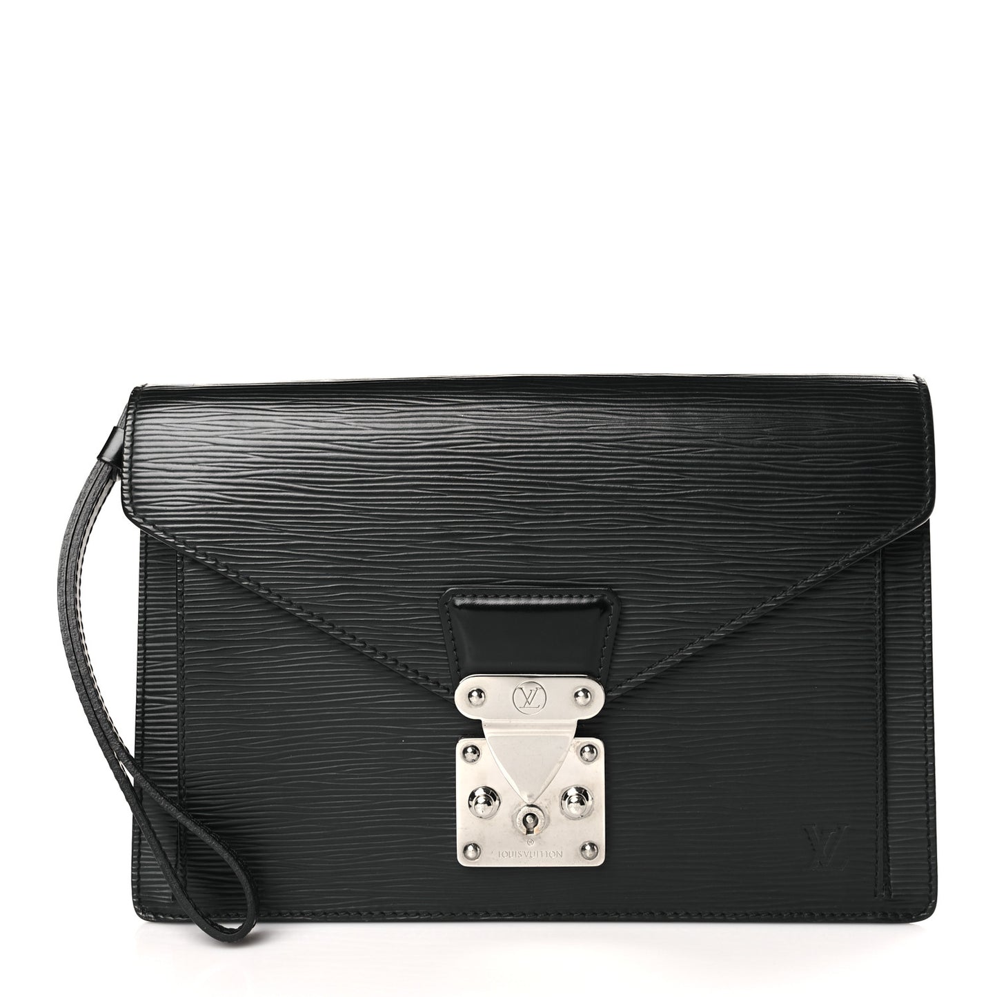 Epi Pochette Sellier Dragonne Clutch Black