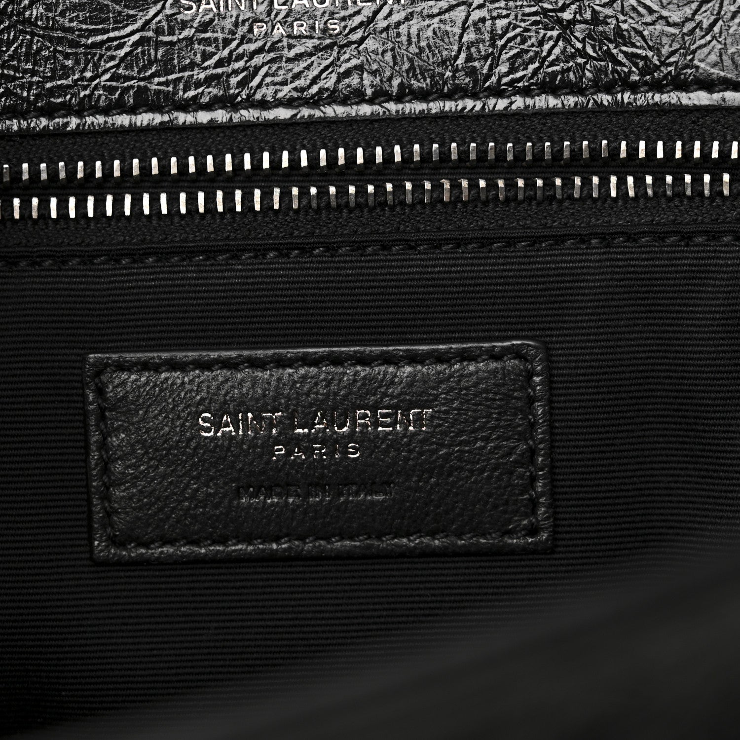 Saint Laurent Crinkled Calfskin Matelasse Monogram Medium Niki Chain Satchel Black 6 of 10