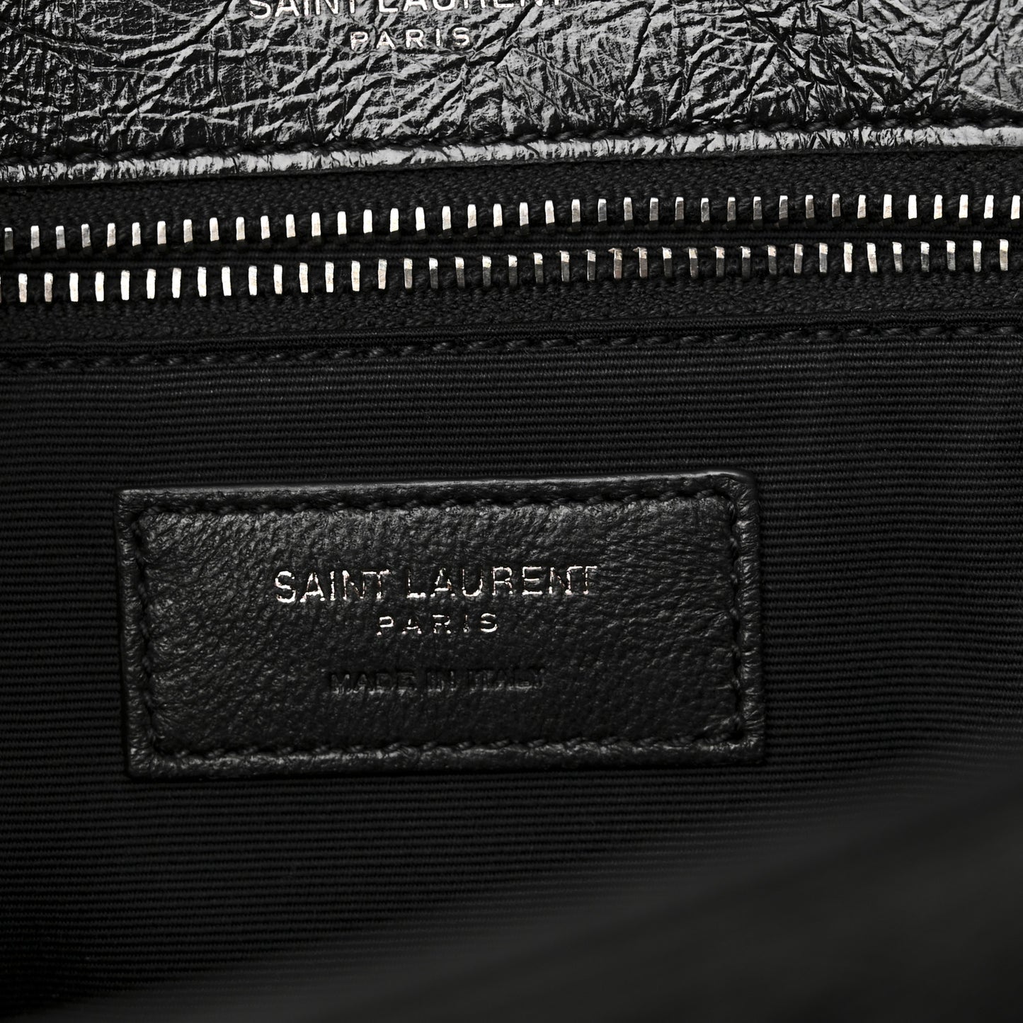 Crinkled Calfskin Matelasse Monogram Medium Niki Chain Satchel Black