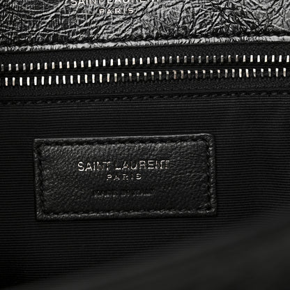 Saint Laurent Crinkled Calfskin Matelasse Monogram Medium Niki Chain Satchel Black 6 of 10
