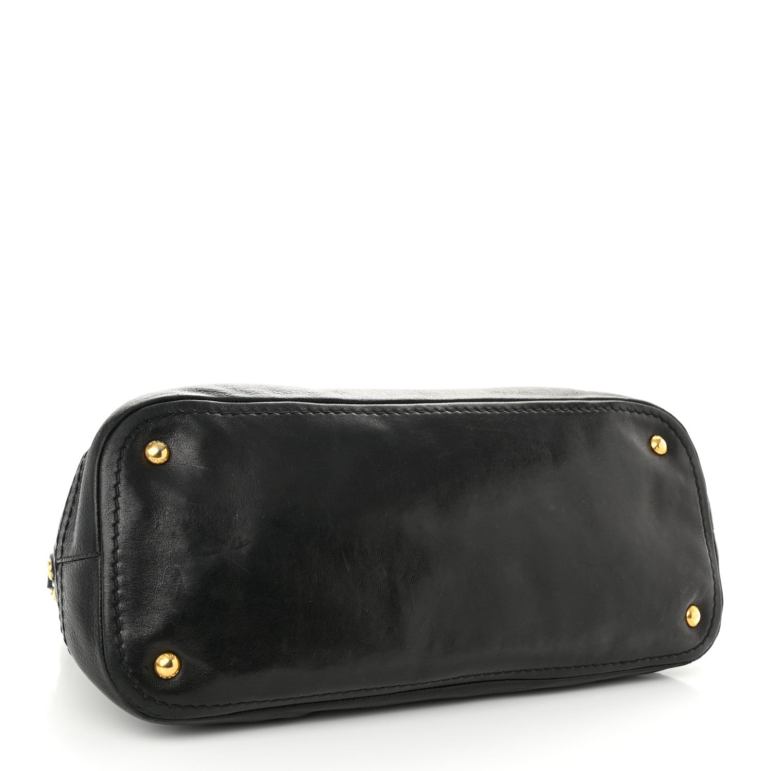 Prada Cervo Shine Shoulder Bag Black 4 of 14