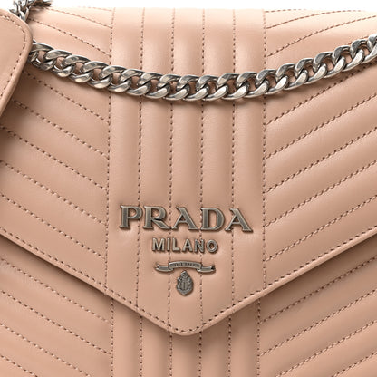 Prada Soft Calfskin Impunture Diagramme Chain Crossbody Bag Cipria 8 of 10
