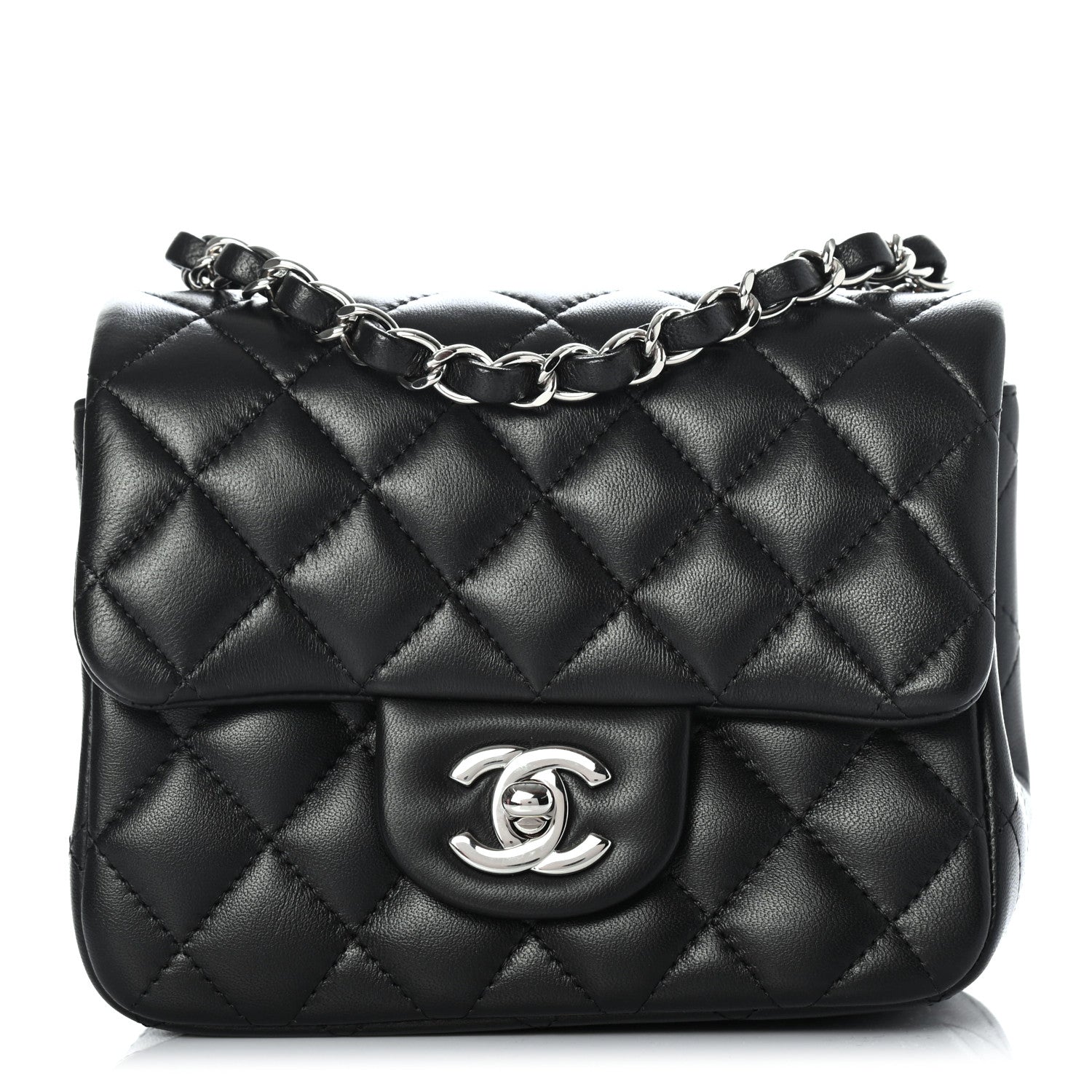 Chanel Lambskin Quilted Mini Square Flap Black 2 of 8