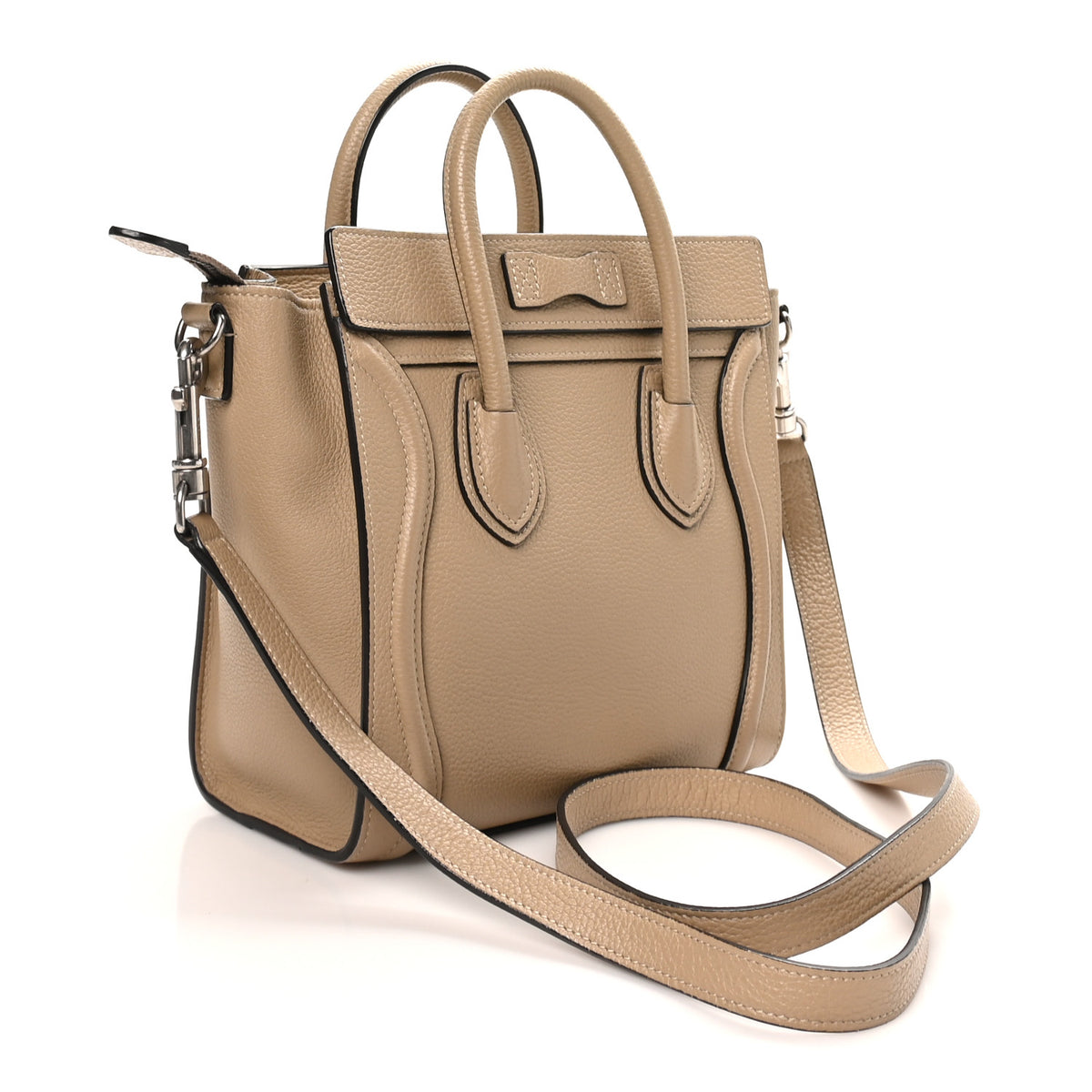 Drummed Calfskin Nano Luggage Dune