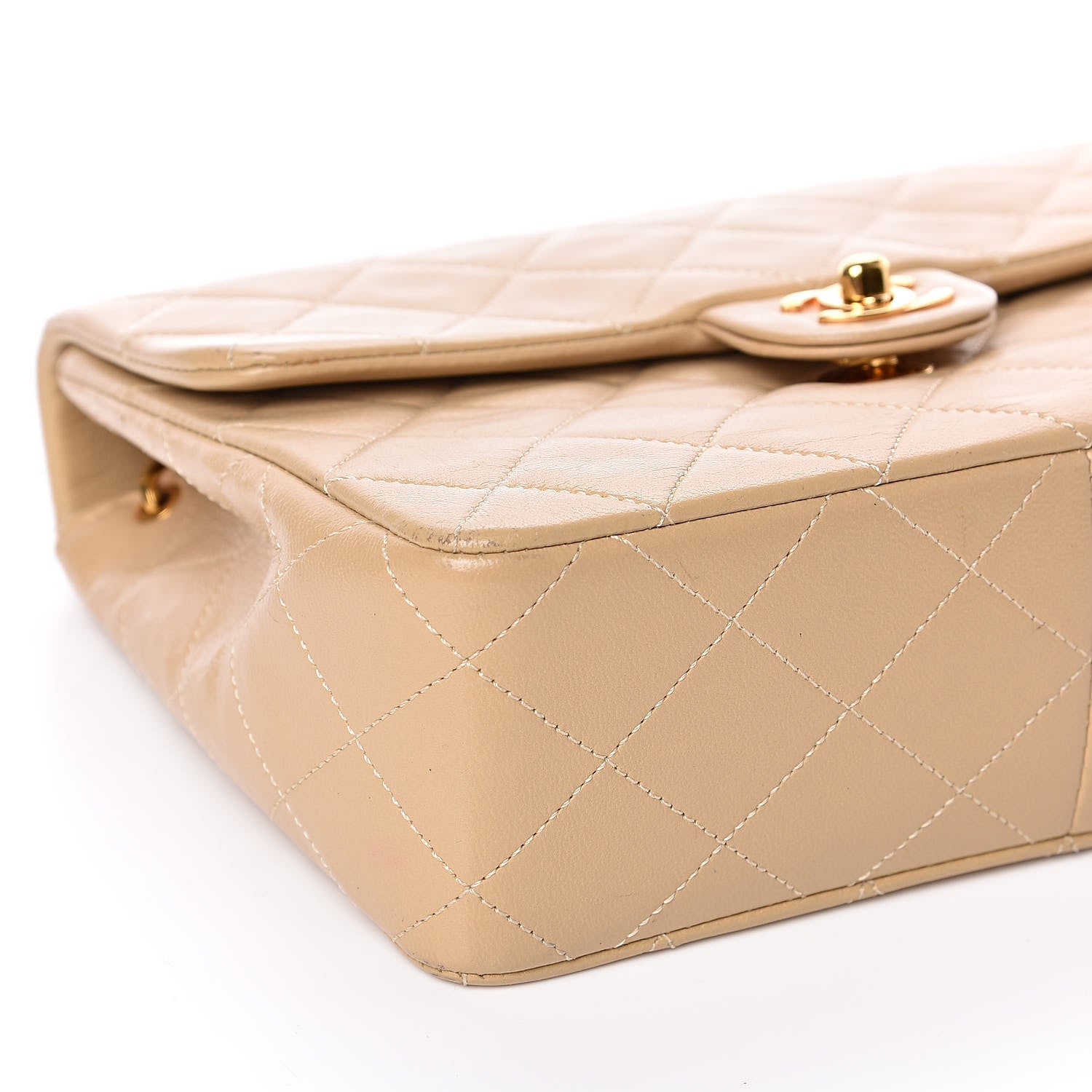 Chanel Lambskin Quilted Mini Square Flap Beige 9 of 12