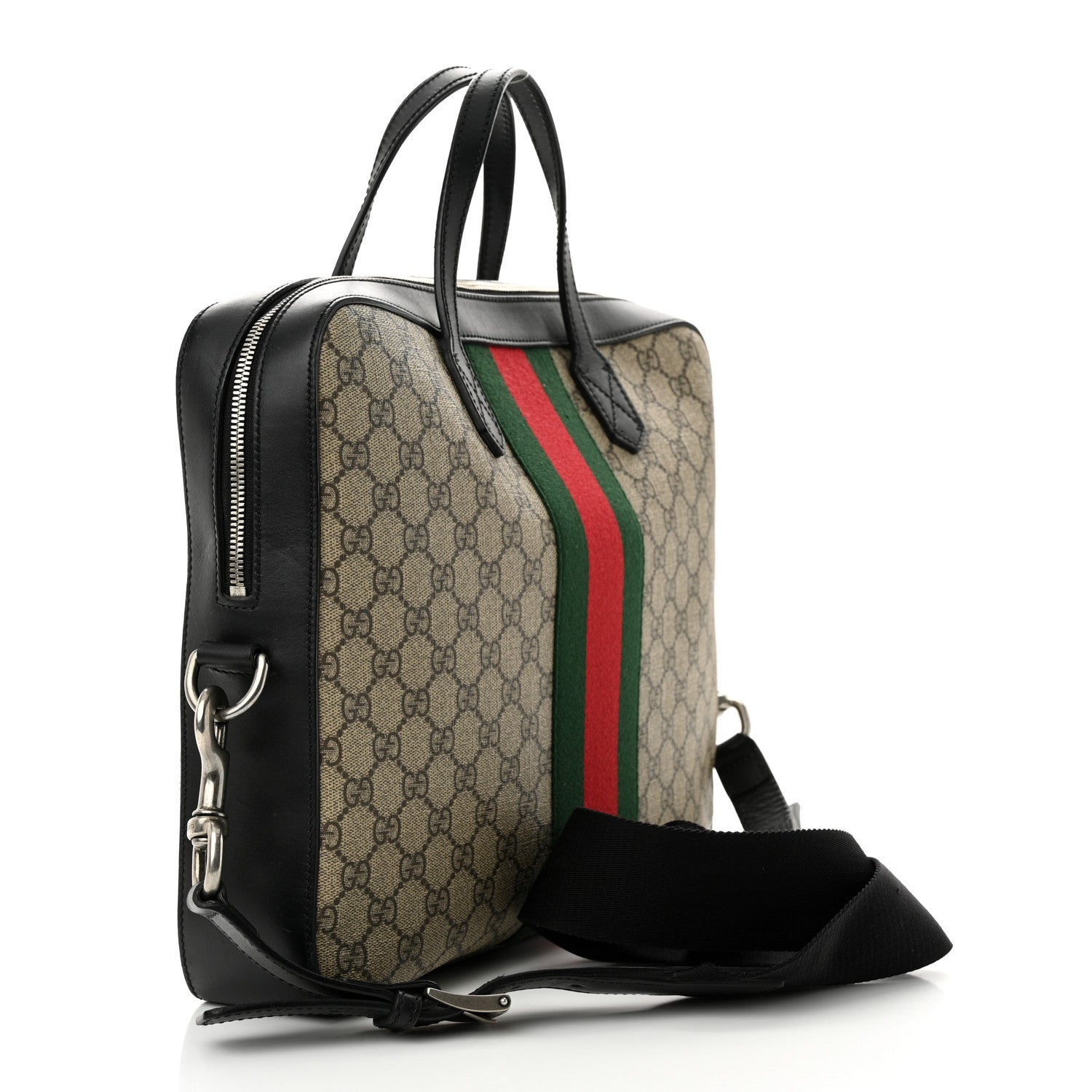 Gucci GG Supreme Monogram Web Briefcase Black 3 of 10