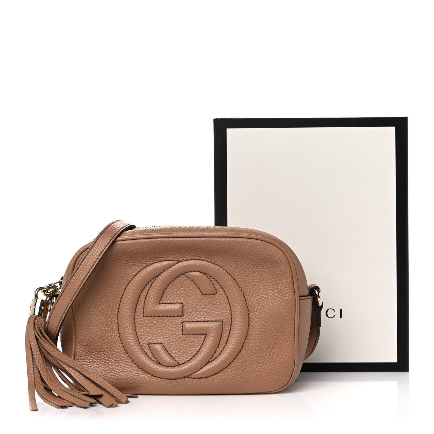 Pebbled Calfskin Small Soho Disco Bag Camelia