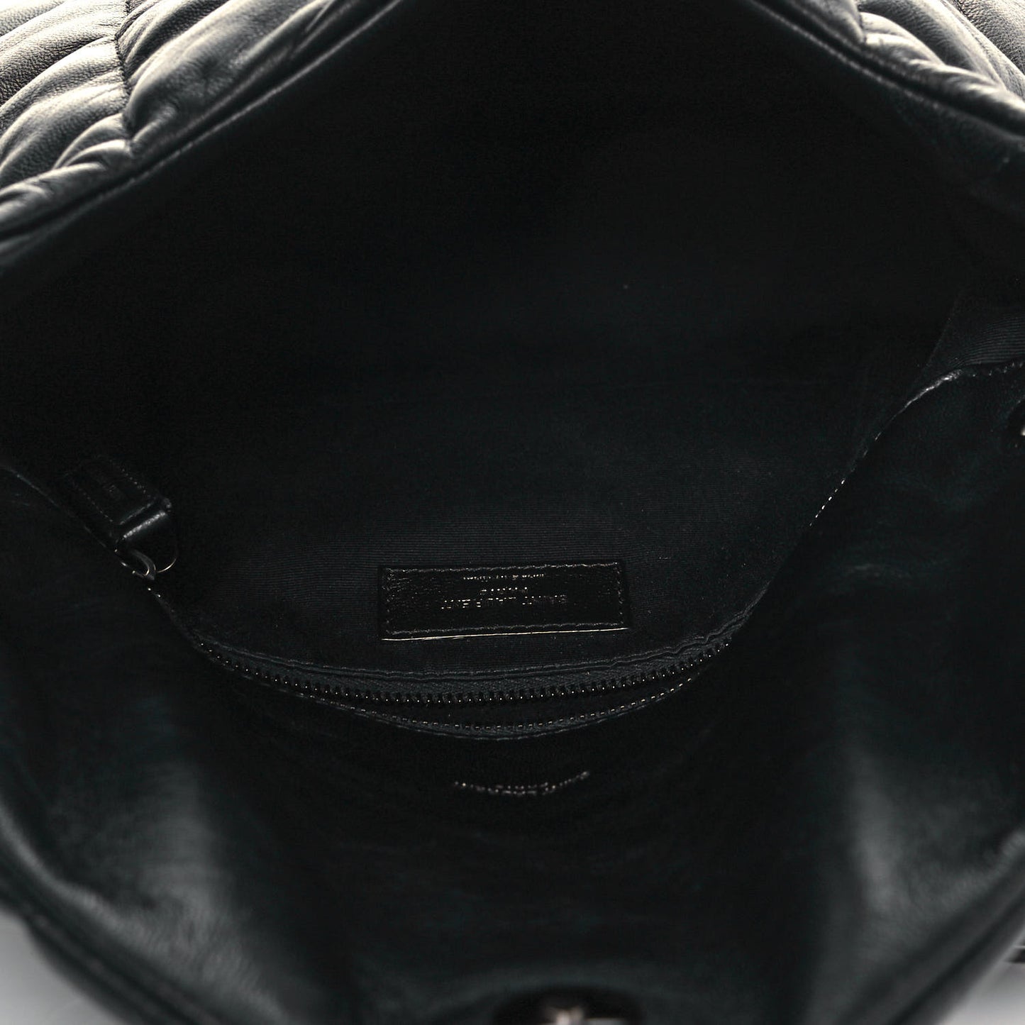 Lambskin Quilted Small Loulou Puffer Monogram Chain Satchel Black