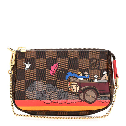 Louis Vuitton Damier Ebene 2015 Christmas Animation Mini Pochette Accessories 1 of 10