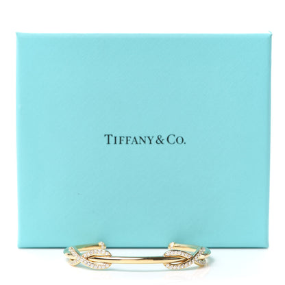 Tiffany 18K Yellow Gold Diamond Double Infinity Cuff Bracelet 5 of 5
