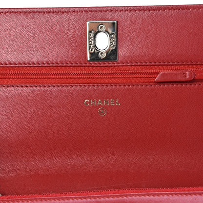 Chanel Lambskin Quilted Trendy CC Wallet On Chain WOC Red 6 of 12