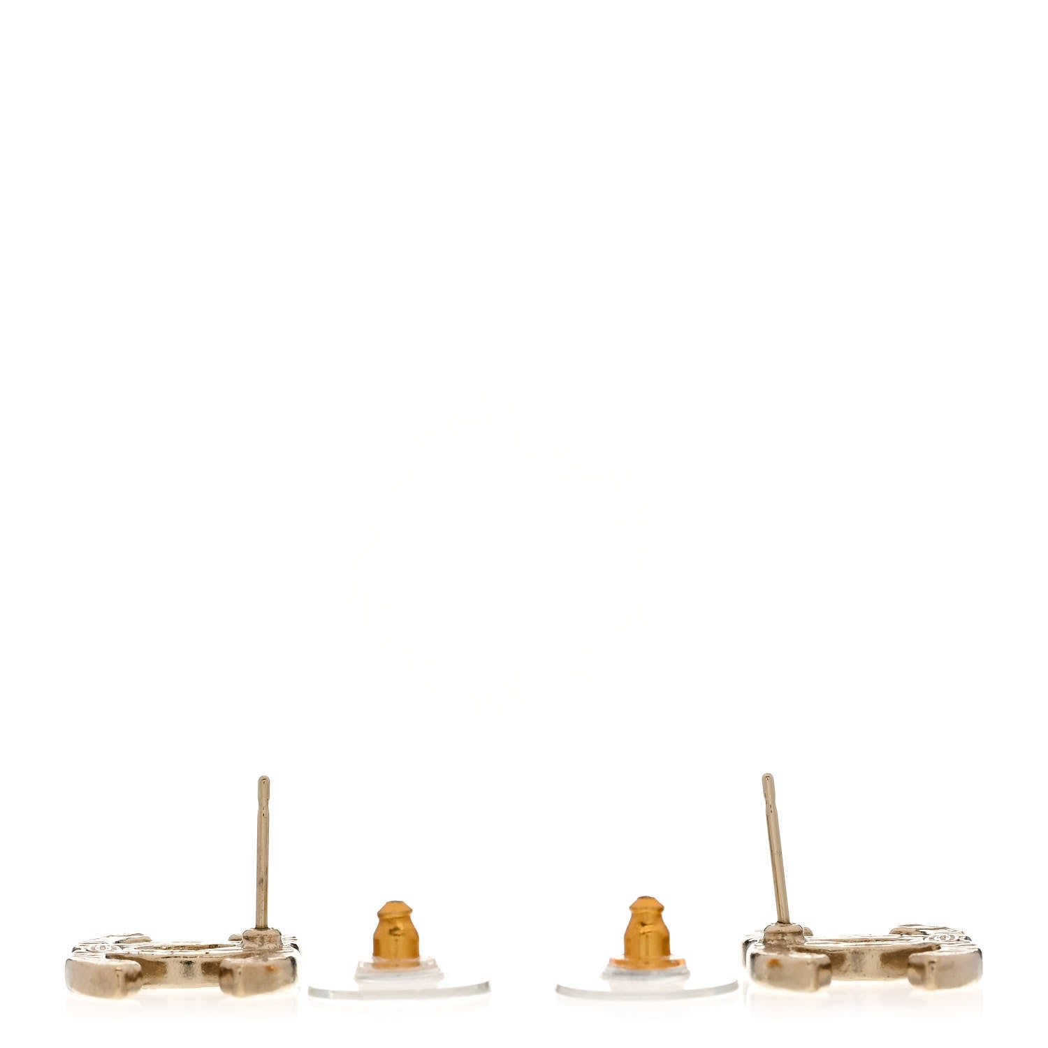 Chanel Metal Textured CC Earrings Gold 3 of 5