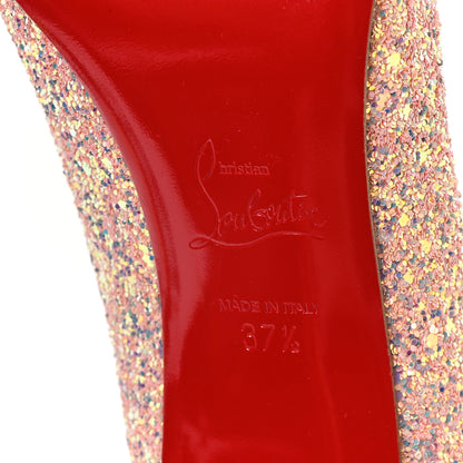 Christian Louboutin Patent Glitter Iriza 100 Pumps 37.5 Peach 7 of 9