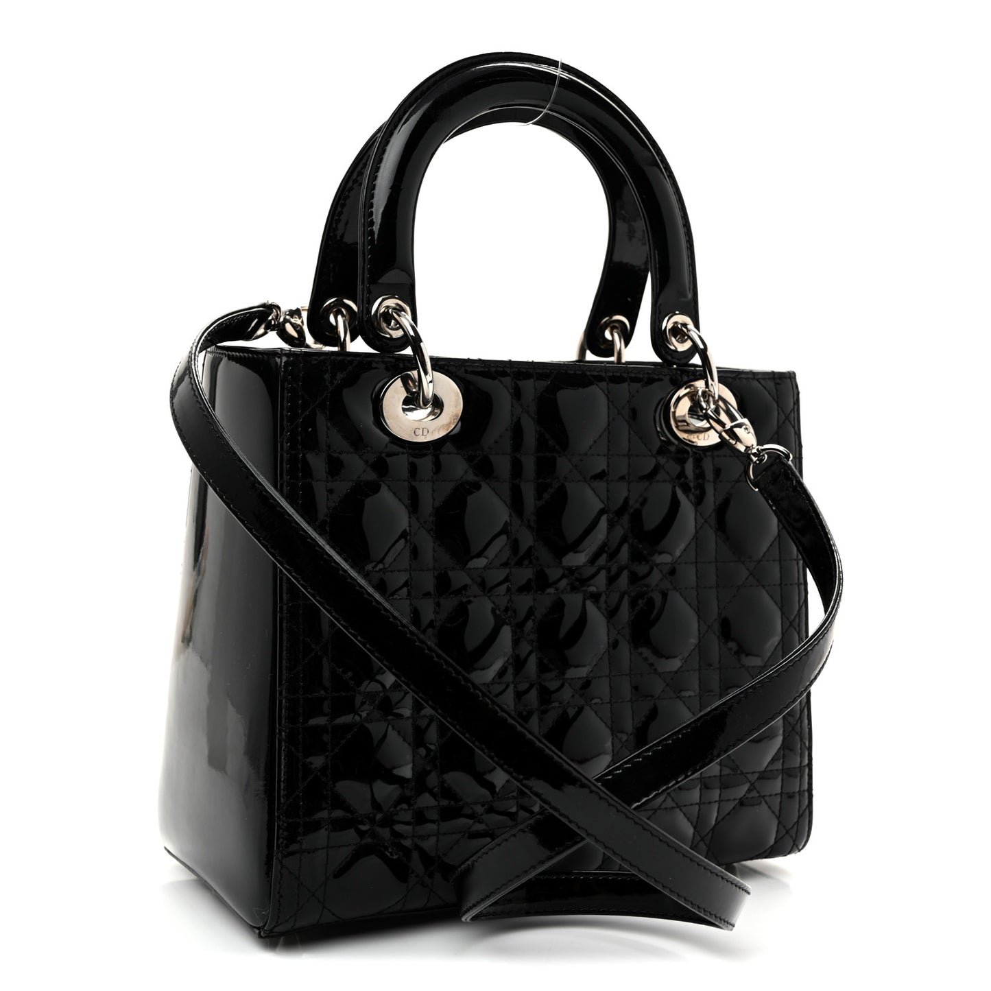 Patent Cannage Medium Lady Dior Black