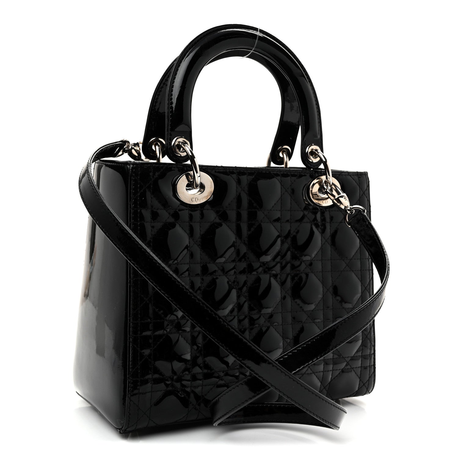 Christian Dior Patent Cannage Medium Lady Dior Black 3 of 9
