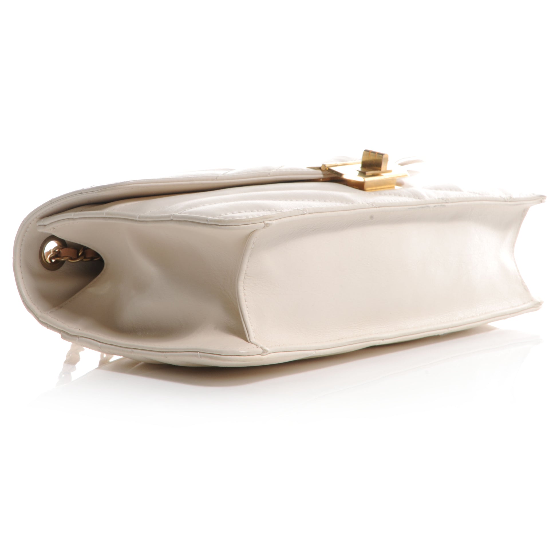 Chanel Calfskin Chevron Gabrielle Flap Off White 6 of 9
