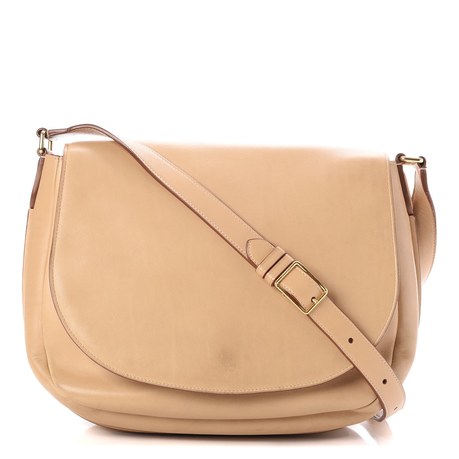 Celine Natural Calfskin Trotteur Messenger Chamois 1 of 13