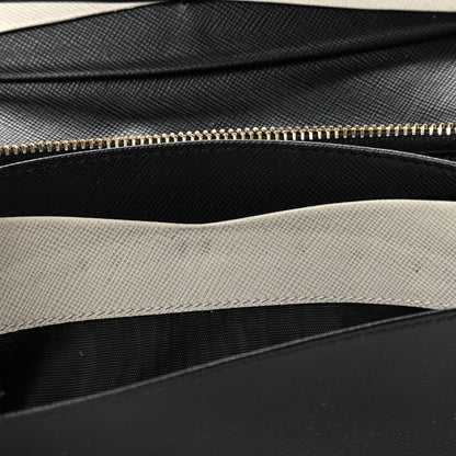Prada Saffiano Metal Continental Flap Wallet Black 7 of 7