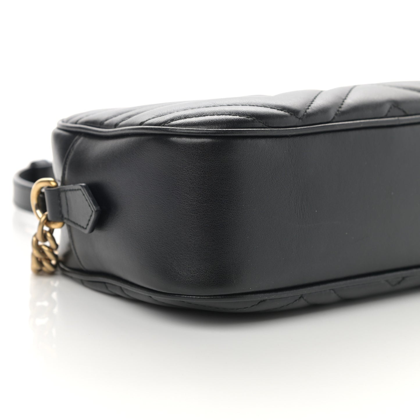 Calfskin Matelasse Small GG Marmont Chain Shoulder Bag Black