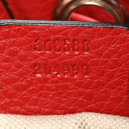 Gucci Pebbled Calfskin Small Soho Drawstring Backpack Tabasco Red 6 of 6