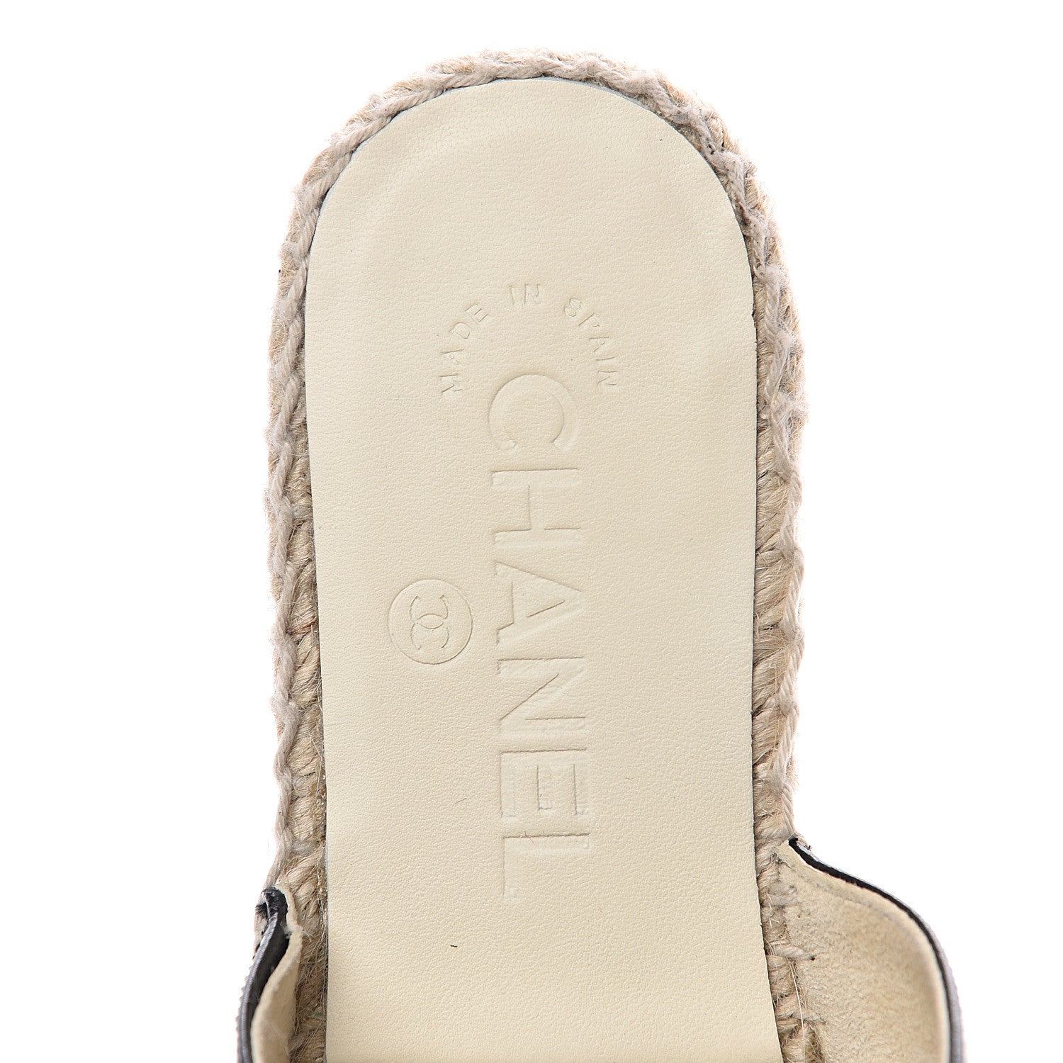 Chanel Goatskin Patent Calfskin CC Espadrille Mules 34 Black 7 of 13