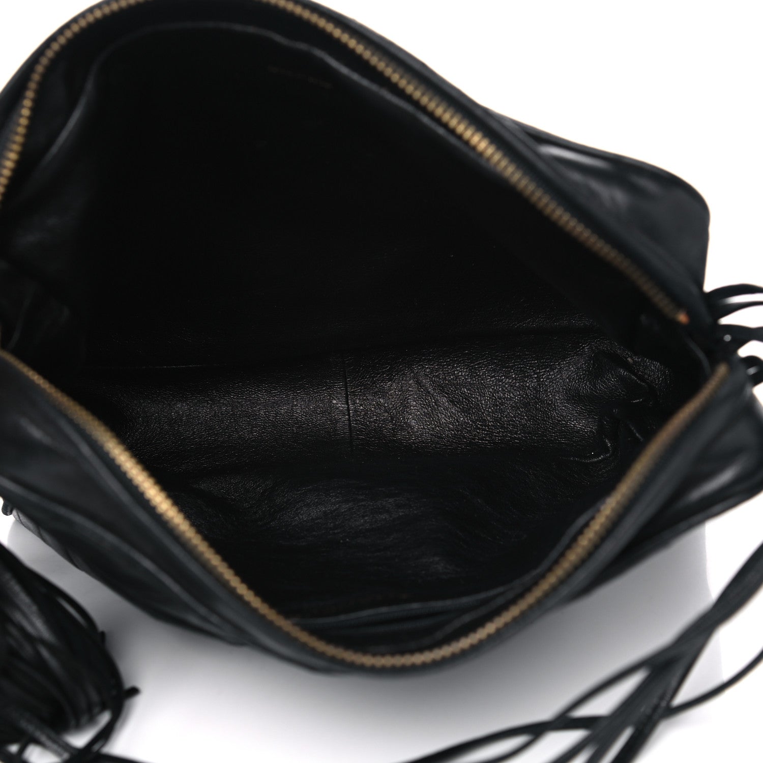 Chanel Lambskin Chevron Quilted Tassel Camera Case Black 4 of 13