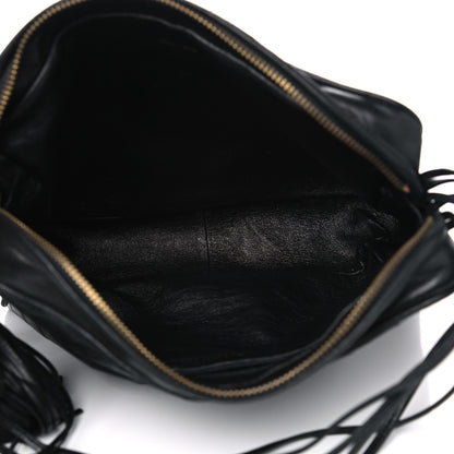 Chanel Lambskin Chevron Quilted Tassel Camera Case Black 4 of 13