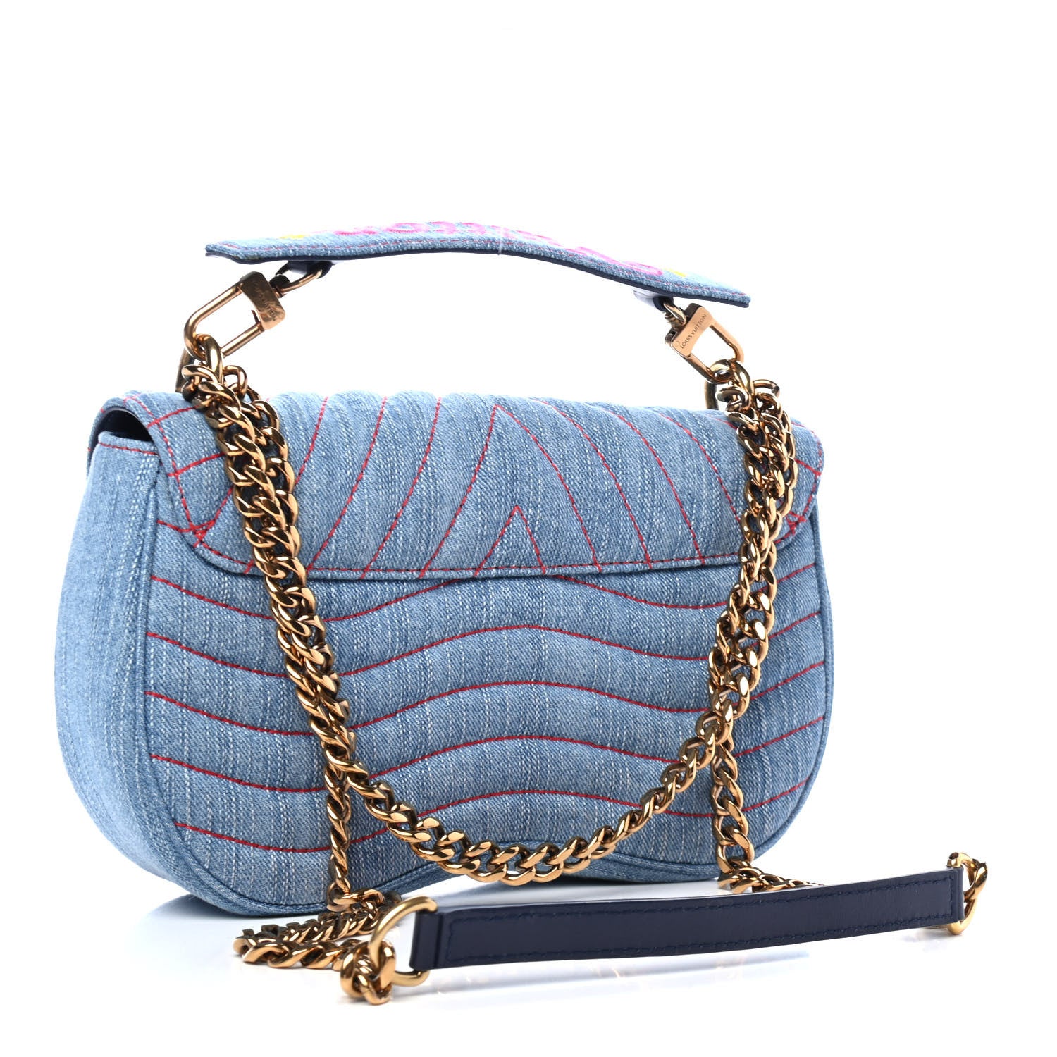Louis Vuitton Denim New Wave Chain MM Blue 2 of 5