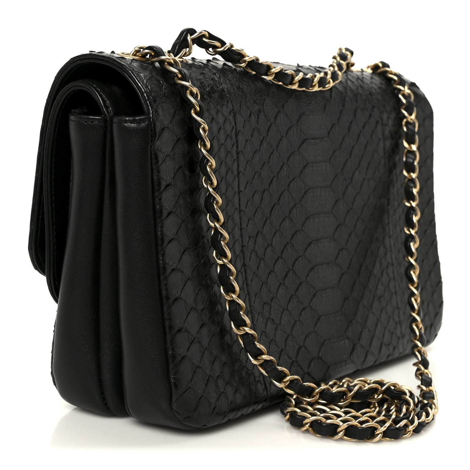 Chanel Snakeskin Large CC Chic Flap Black 1861627 – FASHIONPHILE