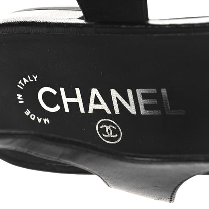 Chanel Calfskin Camellia Thong Sandals 39.5 Black 9 of 9