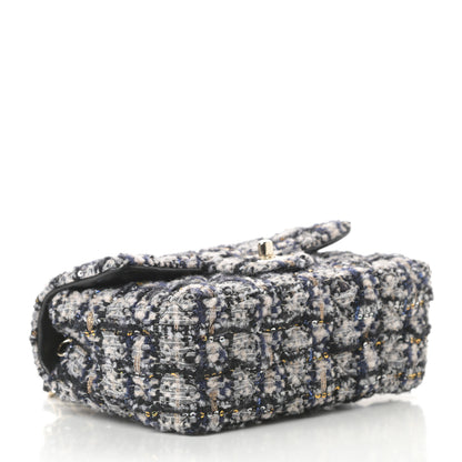 Chanel Glittered Tweed Quilted Mini Rectangular Flap Navy Blue 4 of 12