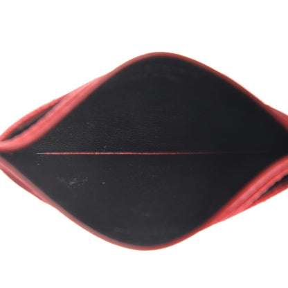 Saint Laurent Grain De Poudre Matelasse Chevron Monogram Credit Card Case New Red 5 of 10