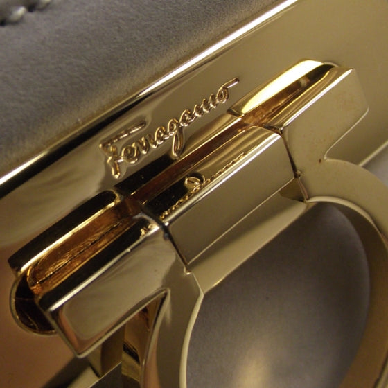 FASHIONPHILE SALVATOREFERRAGAMOSuedeEveningBagGrey 8 of 8