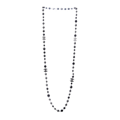 Chanel Ruthenium Pearl Beaded CC Long Necklace Black 3 of 4