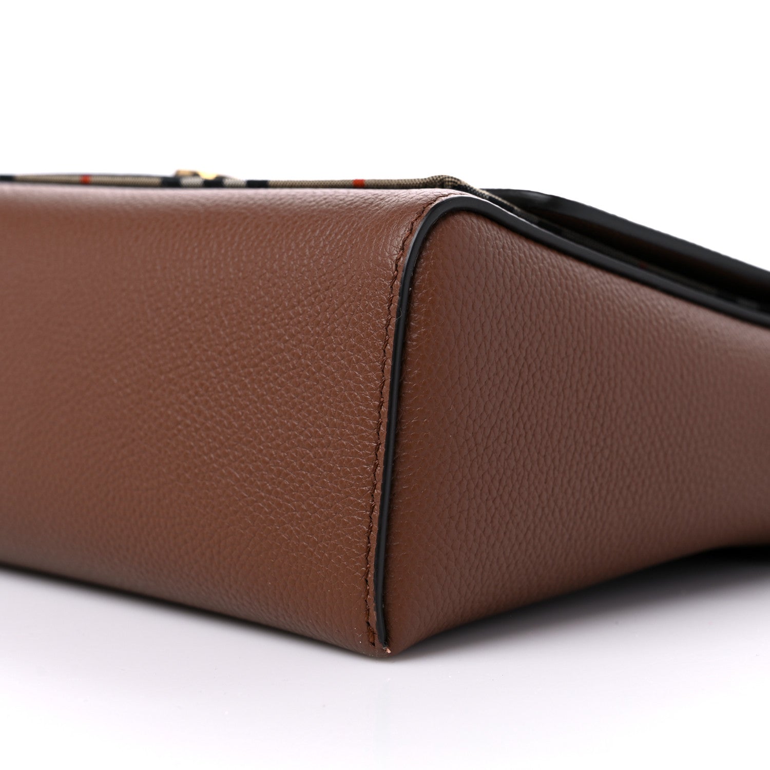 Burberry Calfskin Vintage Check Note Crossbody Bag Tan 8 of 9