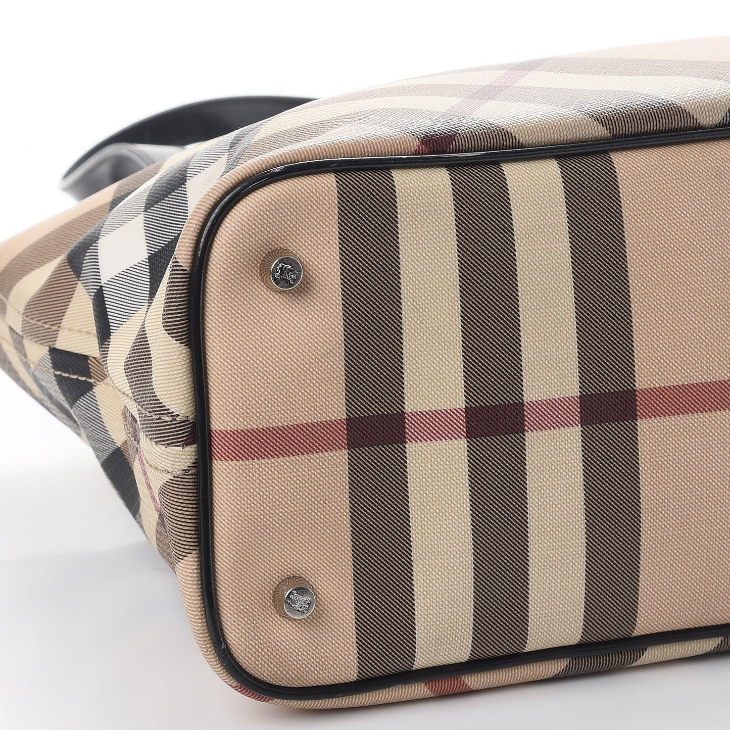 Patent Supernova Check Tote Black
