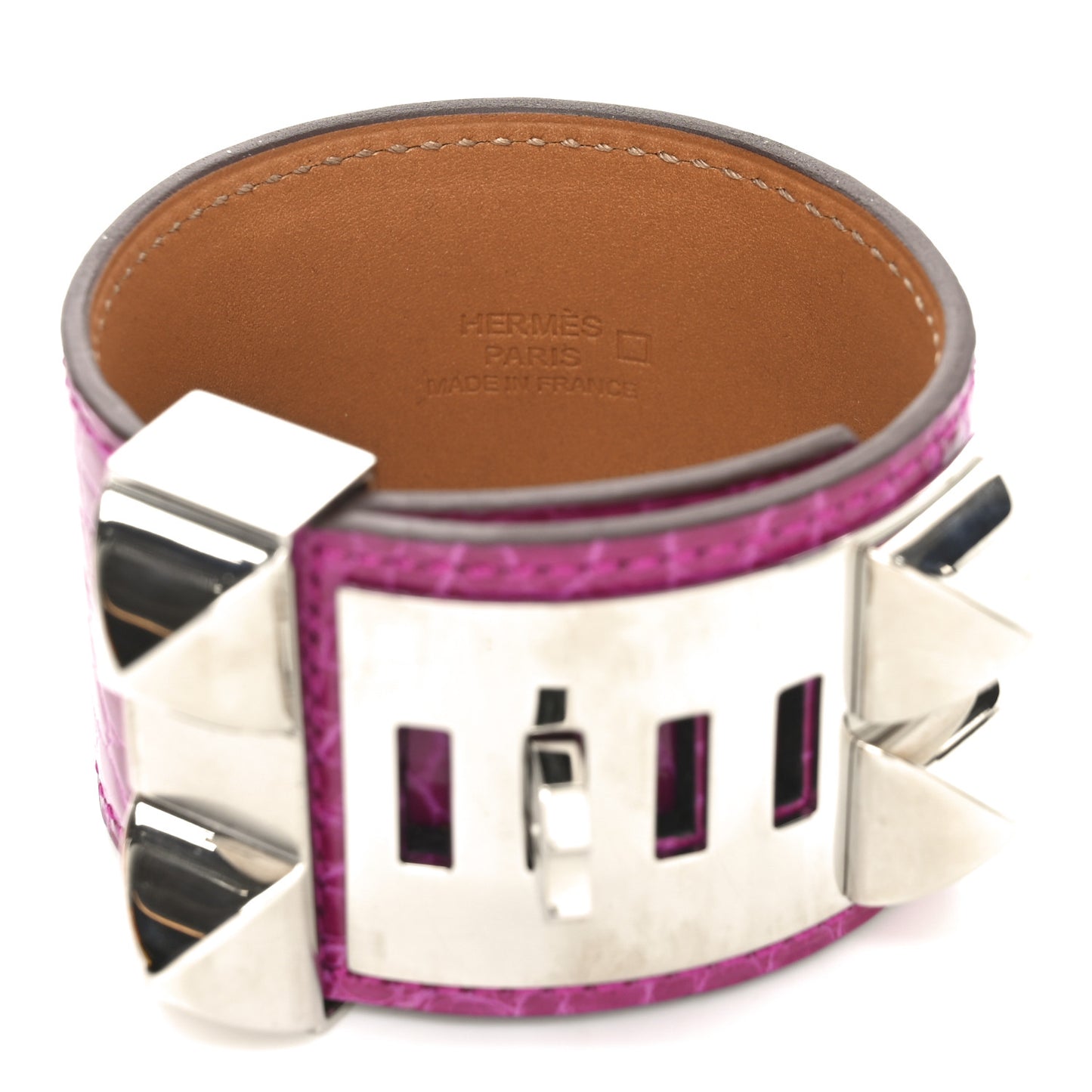Shiny Alligator Collier De Chien CDC Bracelet S Fuchsia