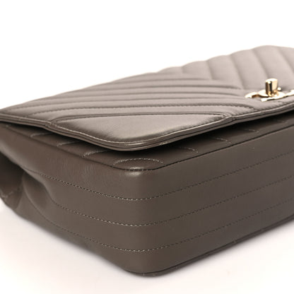 Chanel Calfskin Chevron Quilted Large Statement Flap Khaki 8 of 9