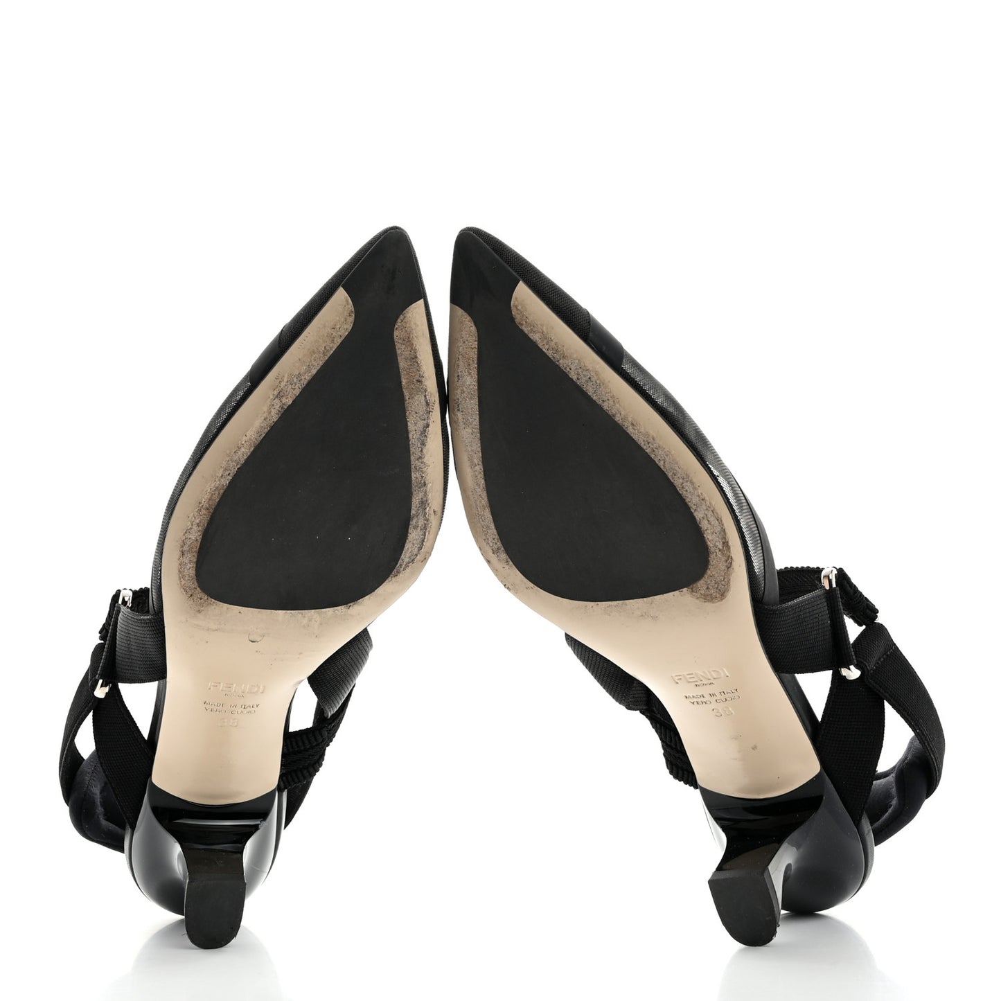Technical Mesh FF Colibri Slingback Low-Heel Pumps 38 Black