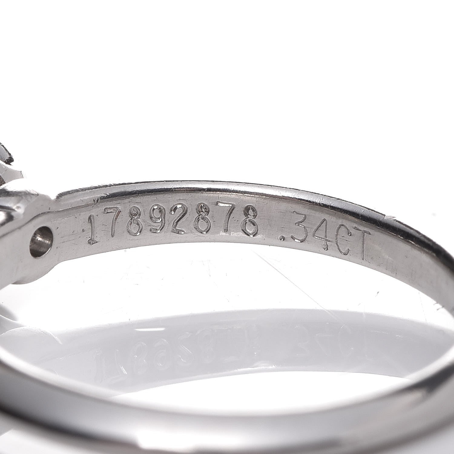 Tiffany Platinum Diamond .34ct Solitaire Ring 48 4.5 1 of 7