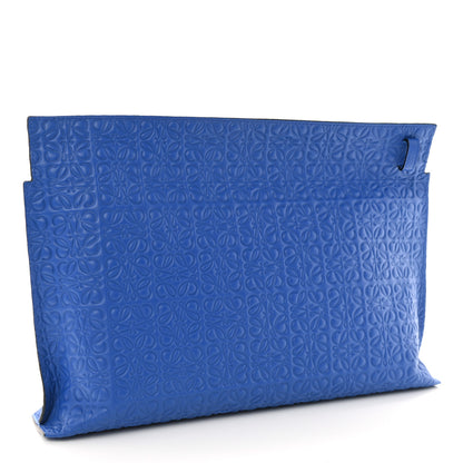 Loewe Calfskin Anagram Embossed Large T Pouch Blue 2 of 6